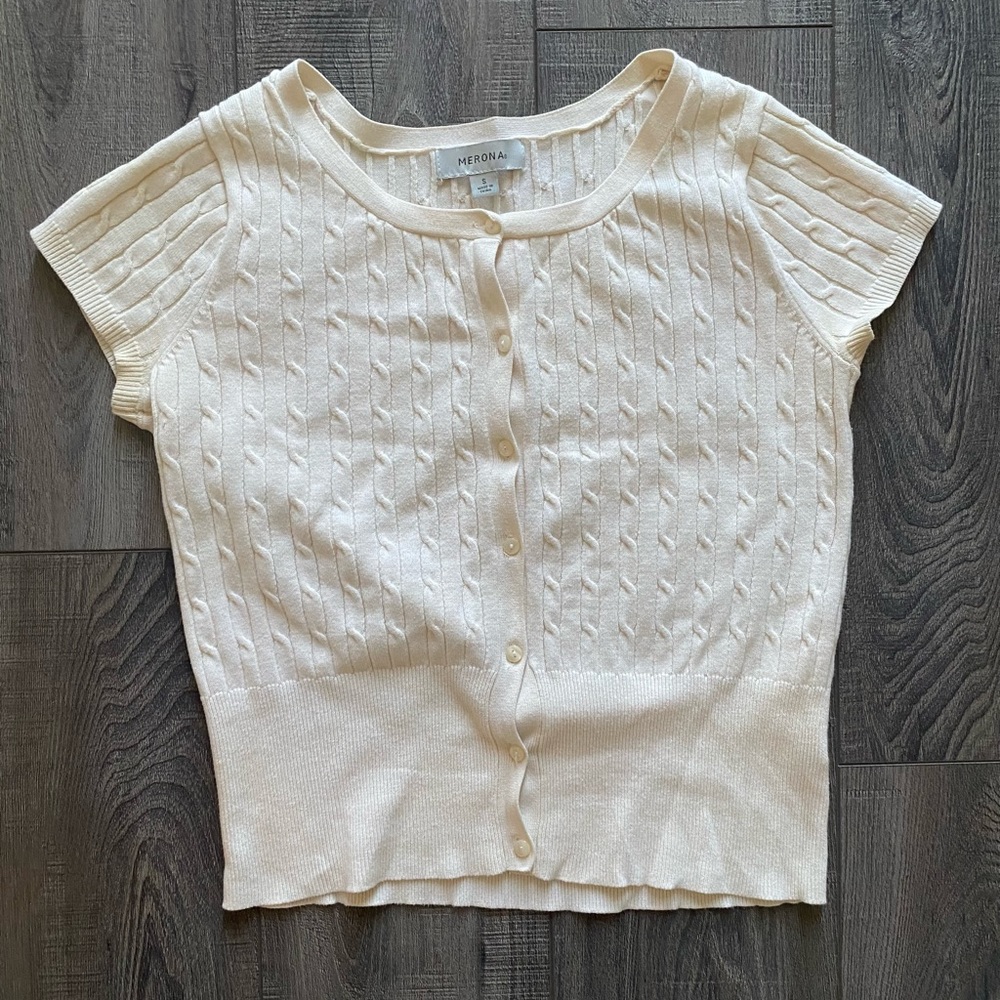 White Short Sleeved Merona Top
